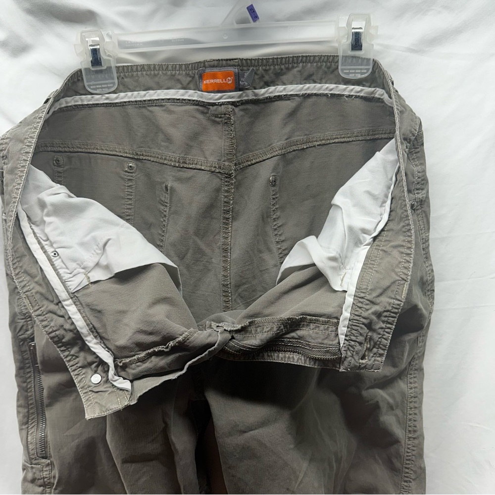 Merrell Mens 38S Grey Hiking Pants Outdoor Utility Cargo Articulated Knee Trail - Picture 13 of 13